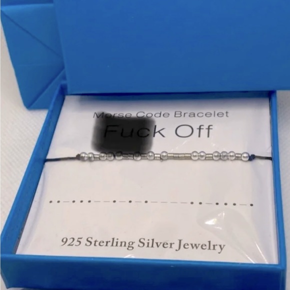 925 Silver Morse Code Bracelet - Picture 2 of 3